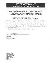 Notice of Councillor Vacancy